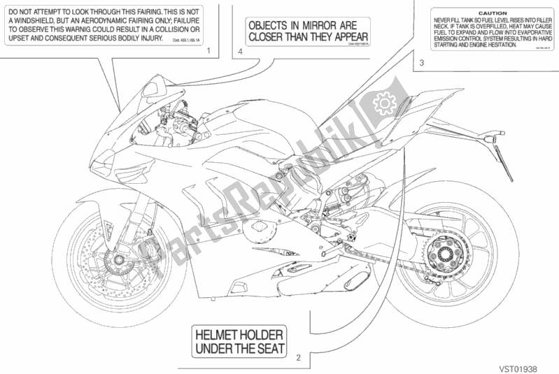 Alle onderdelen voor de Positioneringsplaten van de Ducati Superbike Panigale V4 R USA 1000 2020